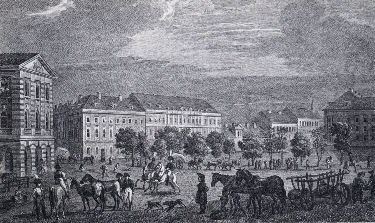 Der südliche Teil des Alexanderplatzes um 1806 Der südliche Teil des Alexanderplatzes um 1806
